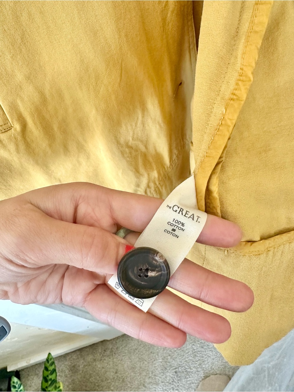 The Great 100 Cotton Marigold Yellow Belted Oversized Trench Coat S - Picture 8 of 8